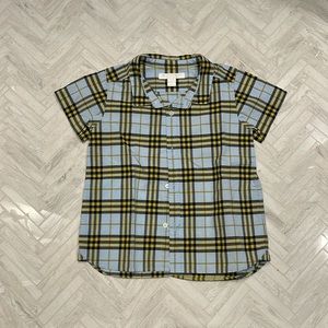 Burberry classic check plaid short sleeve polo shirt, size 3